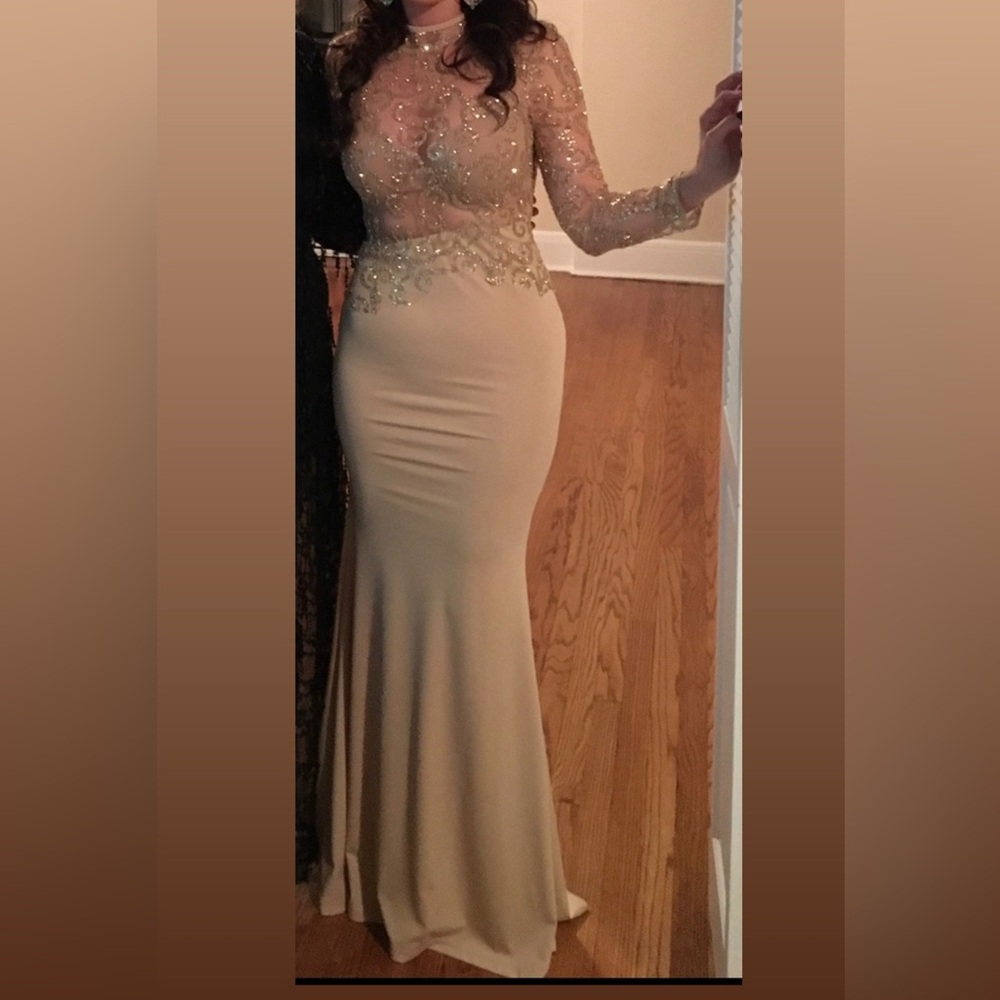 Elegant Gold Evening Gown